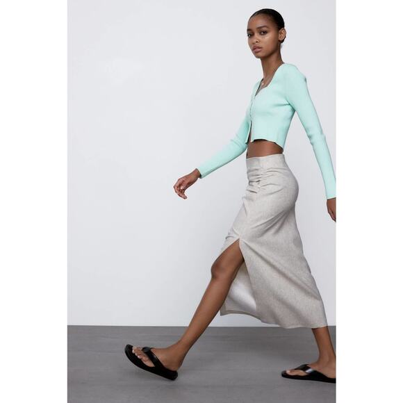 ZARA BLOGGER FAVORITE KNIT CROPPED JACKET - Picture 10 of 13